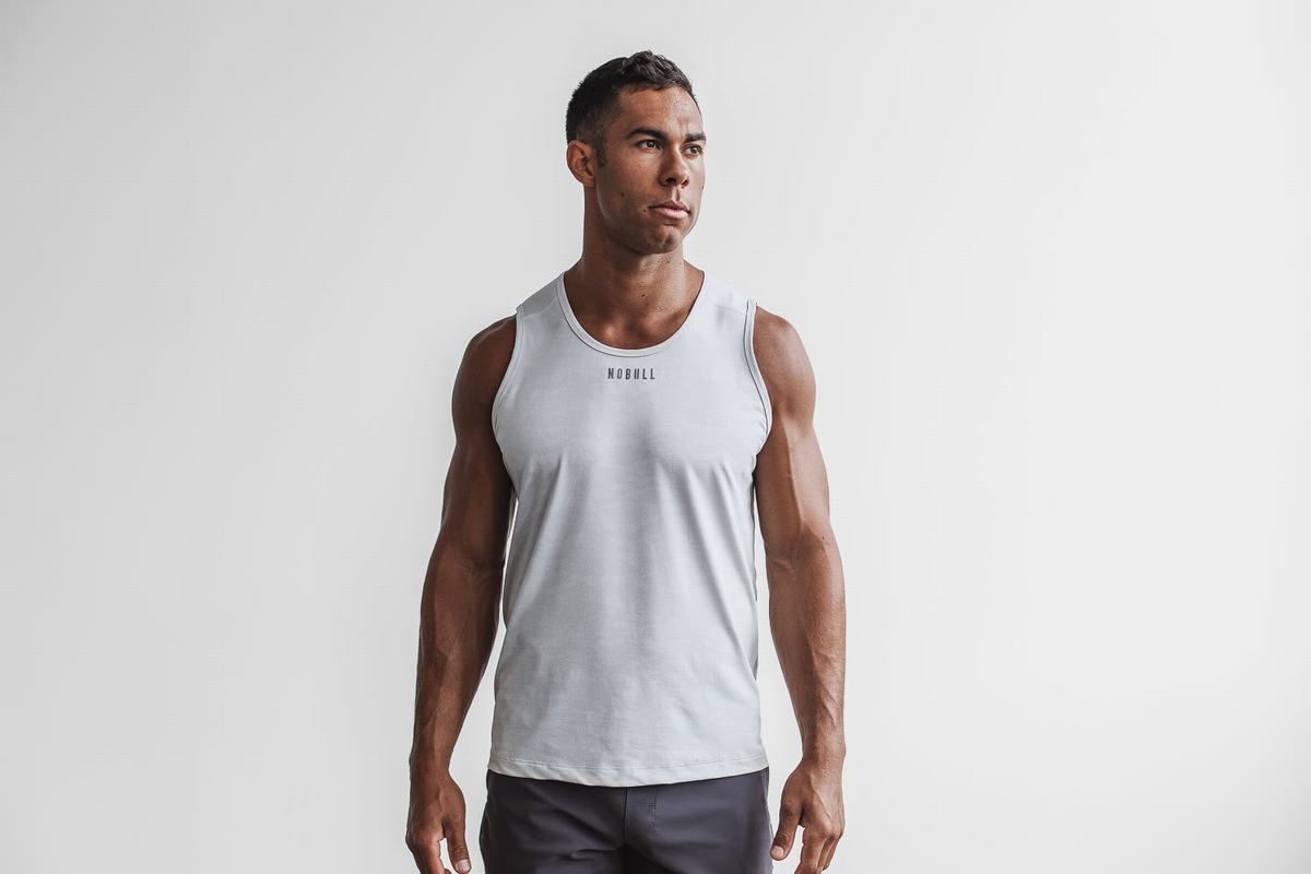 Nobull Lightweight Textured Men's Tank Tops Camo | Australia (TN7630)